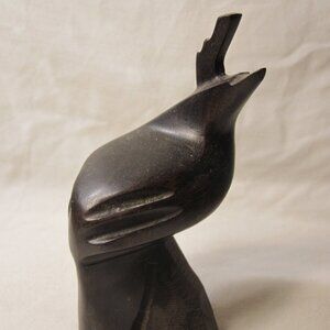vintage 4.5" tall Ironwood Carved Quail wooden Statue